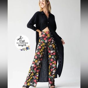 Cali Knit Wide Leg Pant - Navy Orange Daffodil